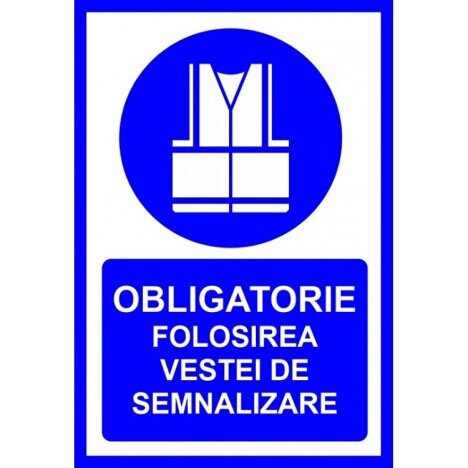 Placuta obligatorie folosirea vestei de semnalizare